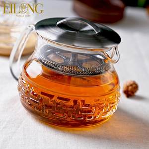 宜龙家用茶具加厚高硼硅耐熱玻璃茶壶耐高温过滤泡茶壶煮茶器