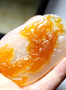 本命年俏色玉石玛瑙吊坠男女款喜上眉梢单面百搭款玉佩玉牌子挂件