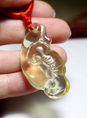 天然黄水晶如意吊坠男女项链本命年平安挂件毛衣饰品轻奢礼物2026