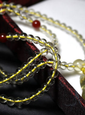 天然黄水晶狐狸吊坠项链108多圈手链毛衣链旺桃花送闺蜜礼物转运