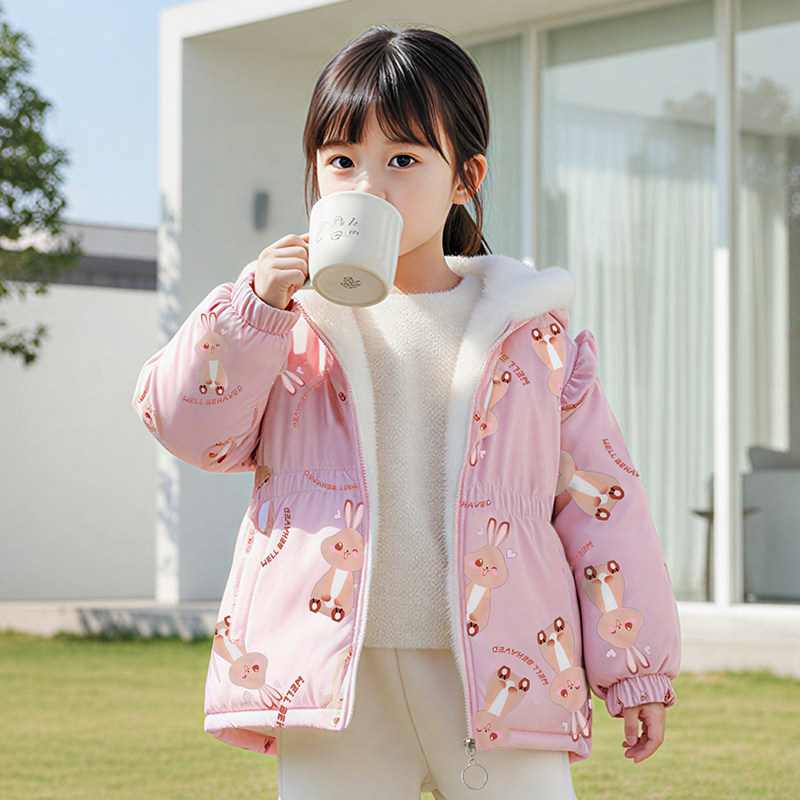 女童风衣外套秋冬季女宝宝上衣秋冬款兔毛加绒加厚小女孩时髦洋气,淘宝优惠券,粉丝福利购,淘宝优惠卷
