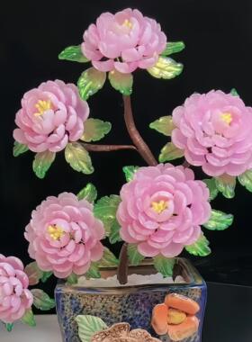 16mm立体琉璃芍药花DIY串珠