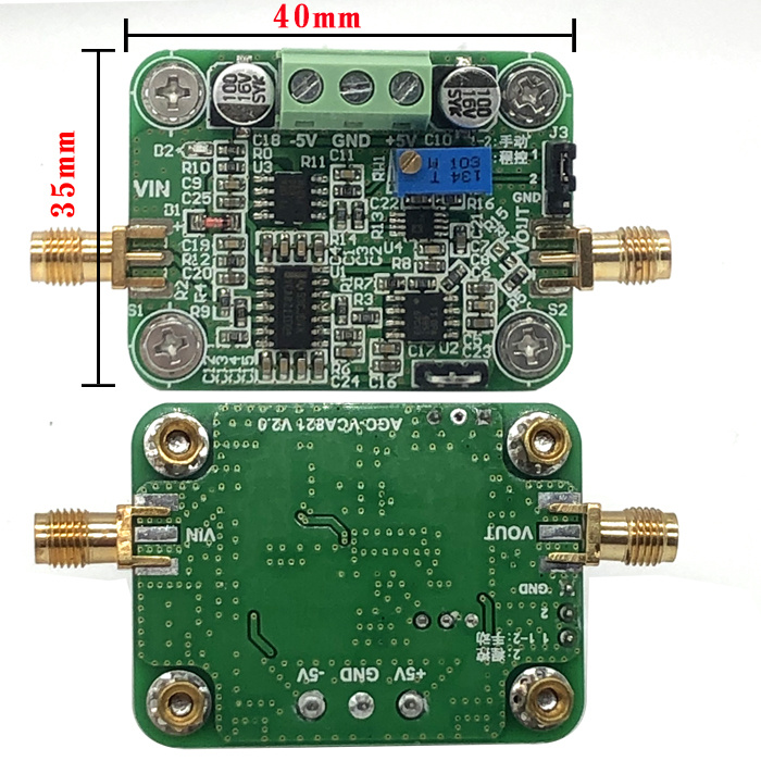 宽带AGC模块带宽 360M VCA821-10dB到40dB自动调节手动/程控-图1