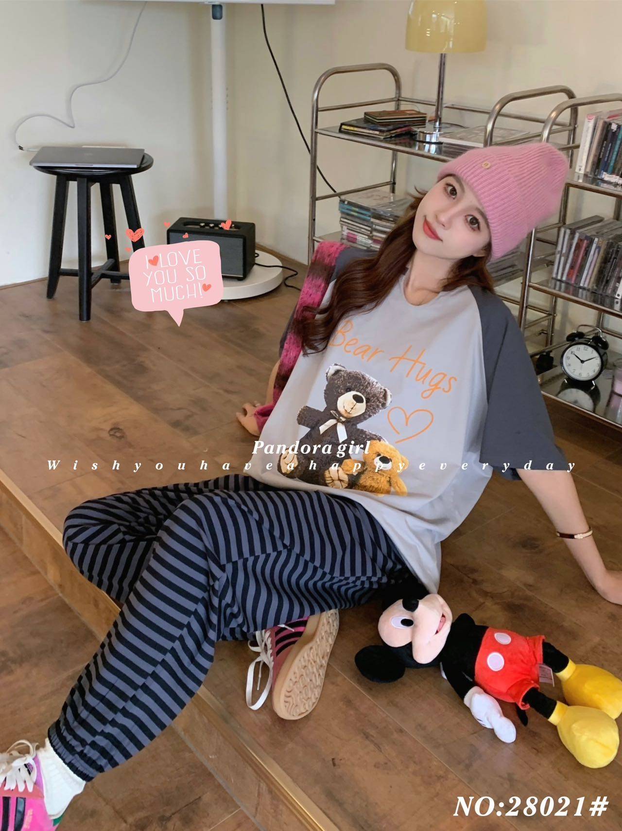 爱笑潘多拉女孩春夏新网红卡通纯棉睡衣男女薄中袖长裤大码家居服,淘宝优惠券,粉丝福利购,淘宝优惠卷