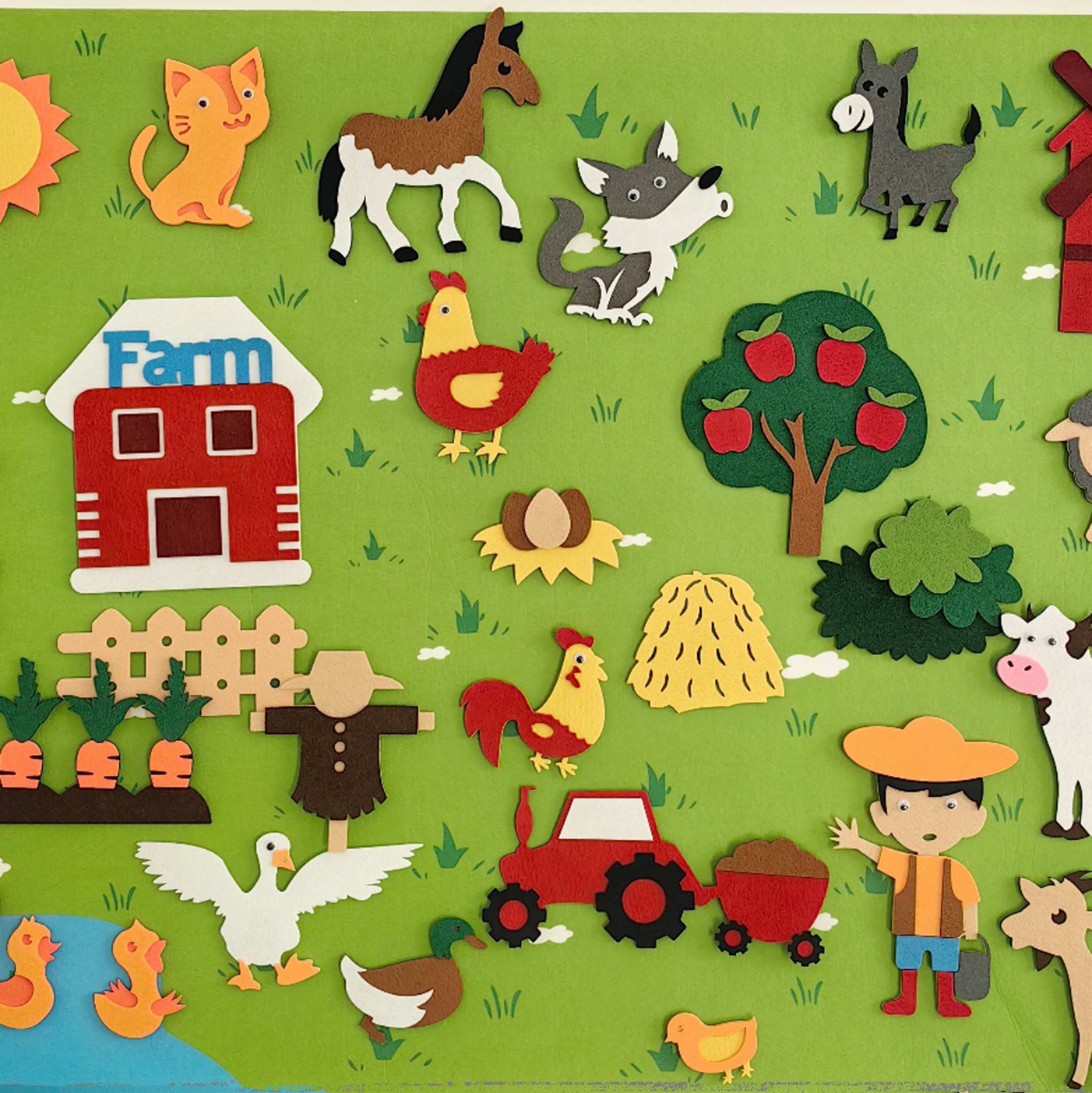 儿童益智农场故事毛毡学习板儿童早教忙碌故事板,淘宝优惠券,粉丝福利购,淘宝优惠卷