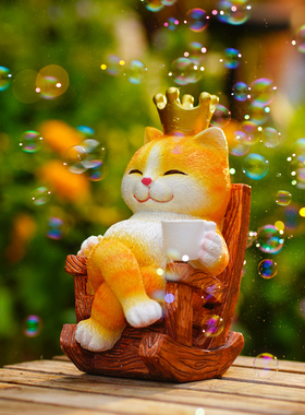 创意小猫摆件治愈户外庭院阳台花园装饰造景窗台桌面摆设院子布置