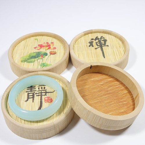 复古高档竹编竹制品竹子托盘手链手串手玩件核桃展示道具架子台托 - 图0