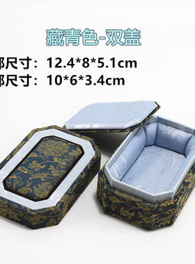 宋锦布首饰盒复古文玩珍藏品