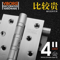 Hong Kong Domain Fort 4 inch 304 stainless steel wood door room door hinge mute bearing hinge flat open hinge S433 single