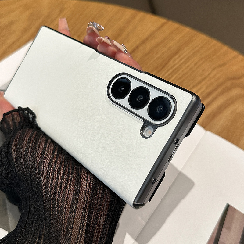 翻盖皮套适用三星ZFold6手机壳折叠屏皮质GalaxyZFold5新款商务简约白色外壳超薄高级感男女fold4保护套防摔 - 图2
