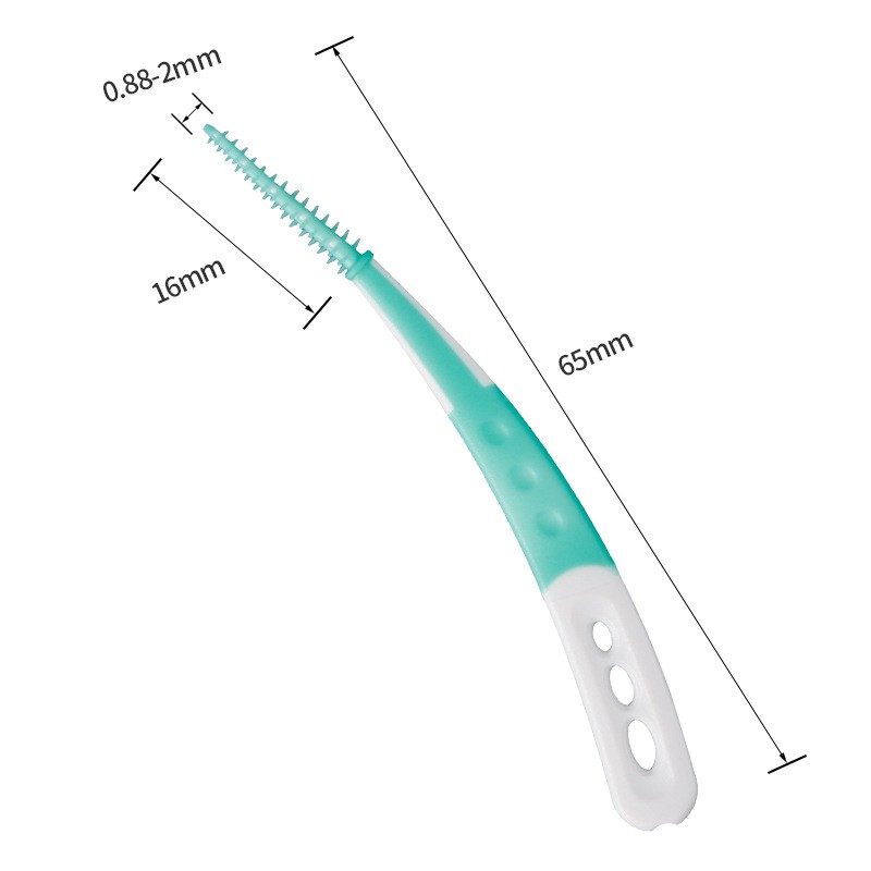 cleanpik按摩齿间刷橡胶牙缝刷牙间隙矫正畸L形硅胶便携牙签60支