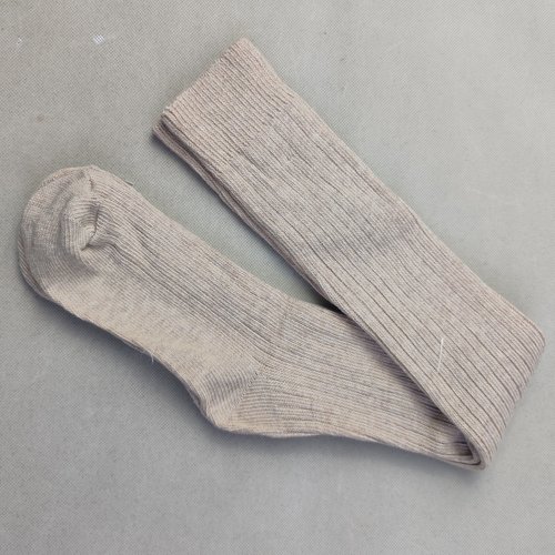 秋冬季女士纯棉长筒袜纯色双针简约百搭及膝小腿高筒袜子库存清货 - 图3