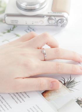 同心结情侣戒指女s925纯银小众设计一对七夕礼物送男友实用高级感