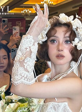 新款新娘头饰森系仙美白色花朵发箍婚纱礼服配饰品结婚拍照道具