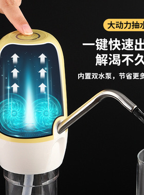 志高双泵桶装水抽水器电动纯净矿泉水上水器车家两用抽水泵包邮