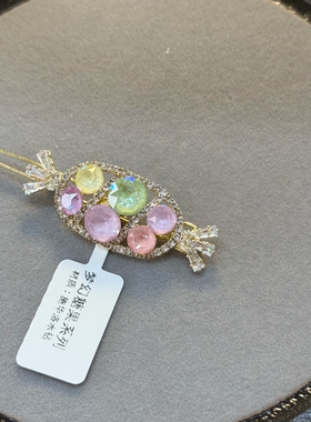 进口施华洛水钻发饰华子侧边夹鸭嘴夹刘海夹摩卡钻高端水晶发夹