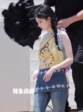 白鹿王楚然董璇同款 爱岛风铃耳环爱心珐琅耳坠百搭简约时尚耳饰