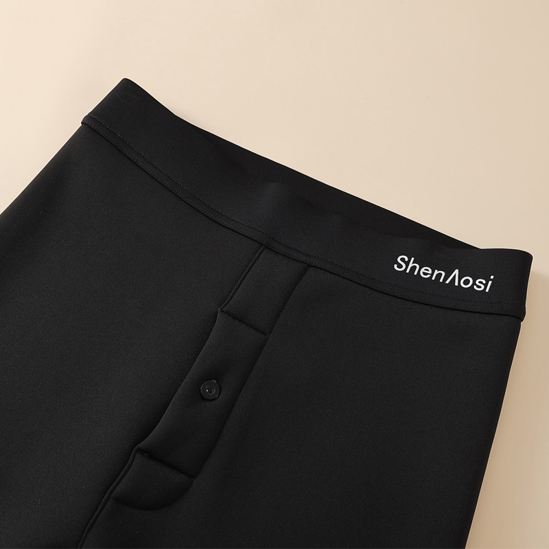 男士秋冬保暖一体加绒光面修身鲨鱼裤高腰打底秋裤弹力薄款紧身裤,淘宝优惠券,粉丝福利购,淘宝优惠卷