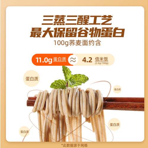 陈克明面条低脂荞麦面低脂荞麦面全麦非纯乔麦杂粮燕麦挂面整箱 - 图3