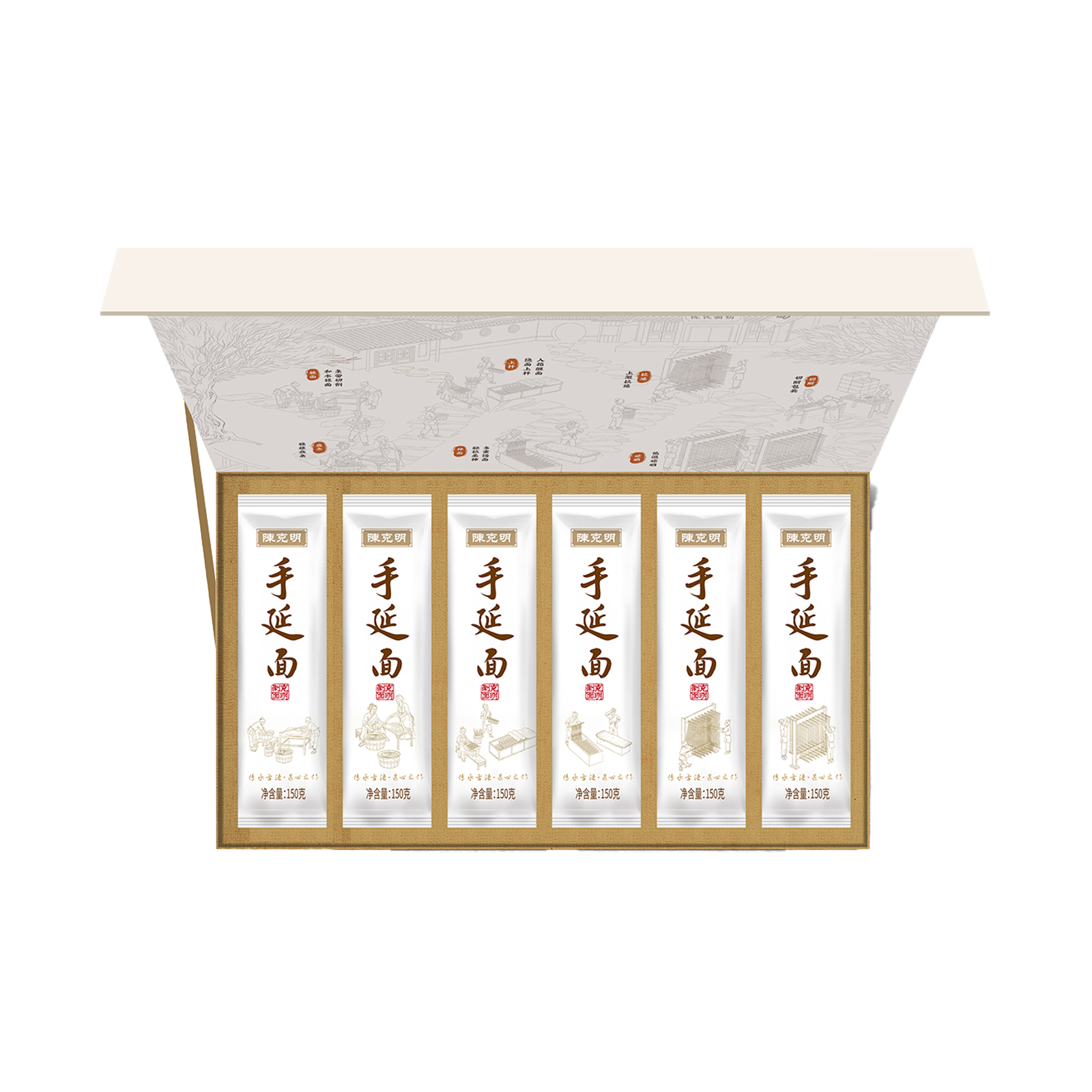 陈克明手延面澳洲小麦手工挂面礼盒生日祝寿婚庆公司伴手礼1.8kg