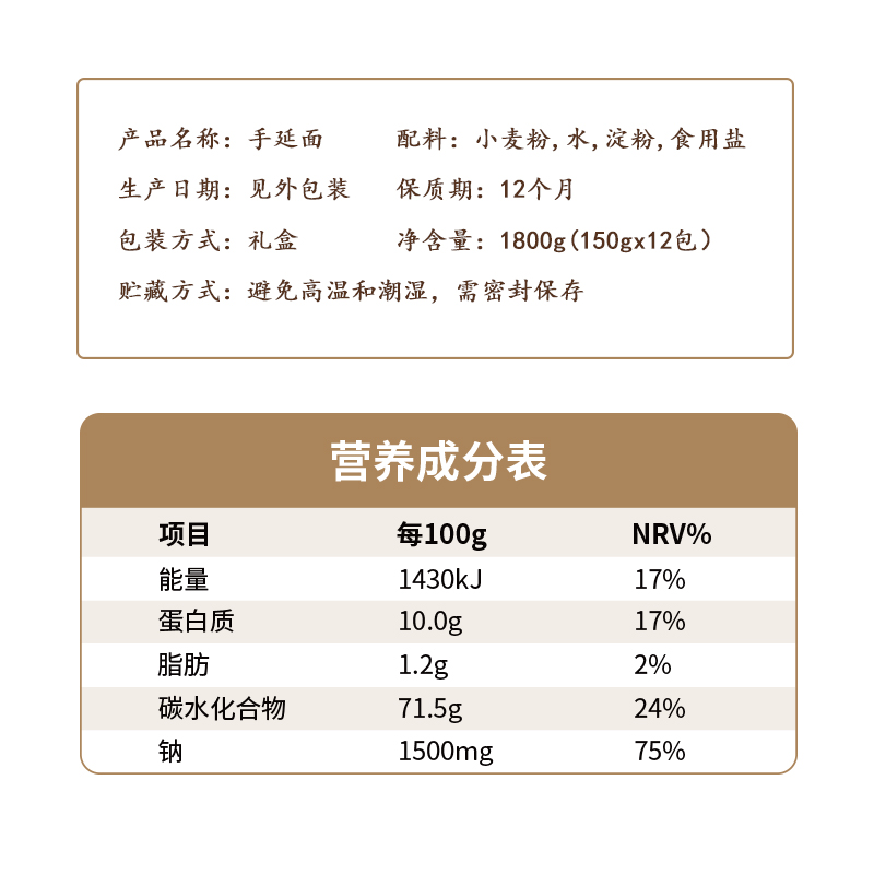 陈克明手延面澳洲小麦手工挂面礼盒生日祝寿婚庆公司伴手礼1.8kg