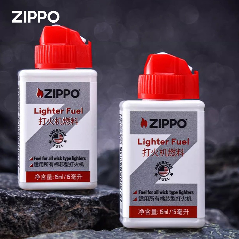 zippo打火机油官方正版配件芝宝专用火石棉芯煤油燃油15ml便携装 - 图1