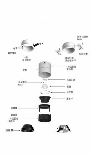 支持华为PLC鸿蒙苹果Homekit智能0-10L调光调色温嵌入式洗墙射灯-图1