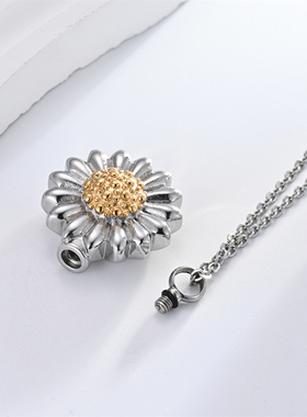 太阳花吊坠可打开纪念项链女锁骨链简约气质百搭小雏菊花朵挂件