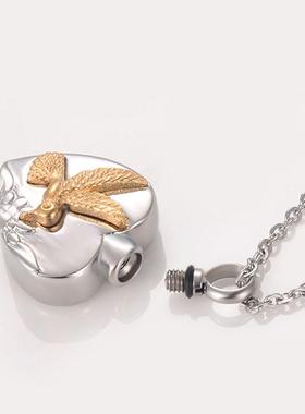 宠物毛发纪念蜂鸟桃心去世挂件