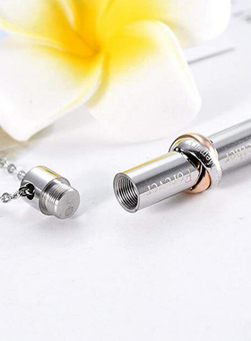 可打开装骨灰不锈钢纪念亲人项链