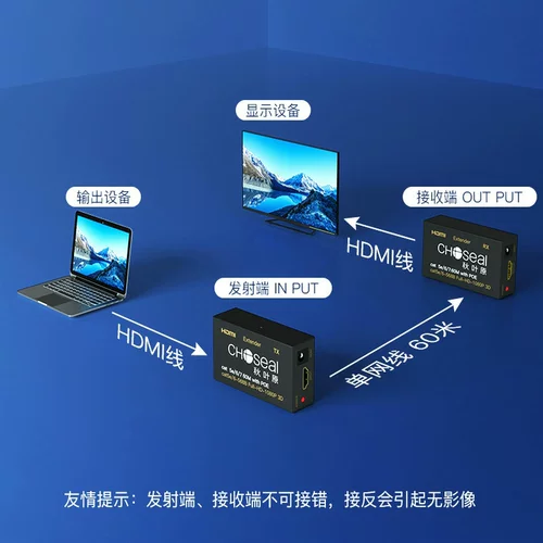 Akihabara hdmi extender в RJ45 Однопроводительный сетевой порт сетевого порта передачи 60m HD 1080p One Pair