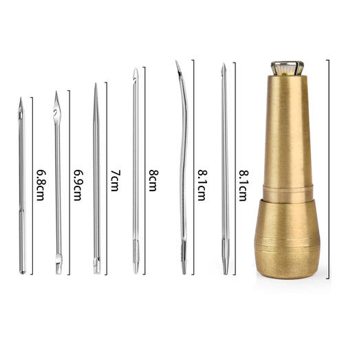 【7枚钢针】帆布皮革缝纫针,锥子针尼龙线,DIY皮革缝制工具 - 图2