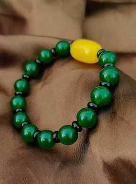 黄绿色玉髓手串纯手工串珠手串