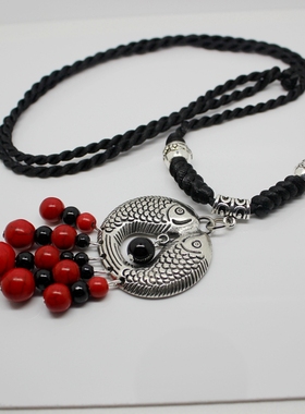 云南原创设计风手工编织毛衣链