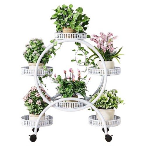 花架植物架铁艺多层移动带轮省空间花架子阳台客厅落地绿萝花盆架 - 图3