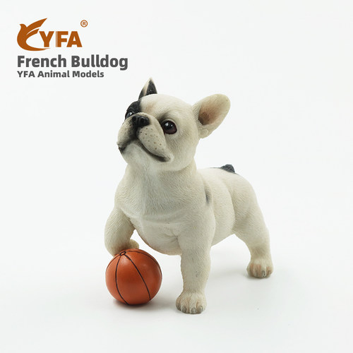 吉佳美YFA法国斗牛犬模型踢球小法斗路飞手办仿真狗法牛车载摆件 - 图2