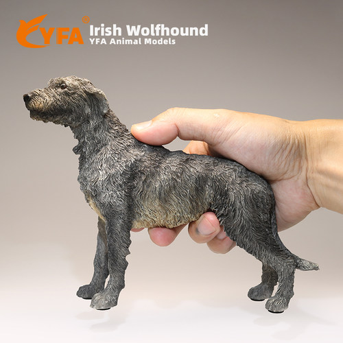 吉佳美YFA模玩爱尔兰猎狼犬仿真狗模型公仔车载摆件工艺品配兵人 - 图1