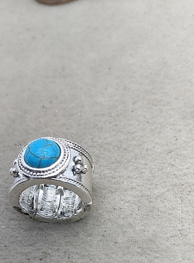 37满29元包邮  弹力镶嵌松石戒指