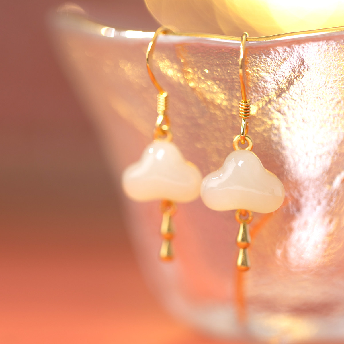 925纯银和田玉耳坠冰种云朵耳环如意古风耳饰耳钉2026年新款爆款,淘宝优惠券,粉丝福利购,淘宝优惠卷