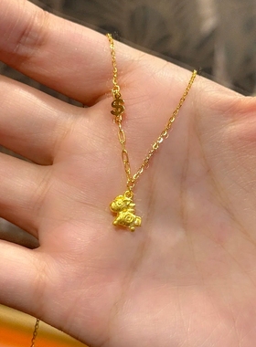 马上有钱项链2026本命年黄金色小马吊坠新年礼物送女友毛衣链秋冬