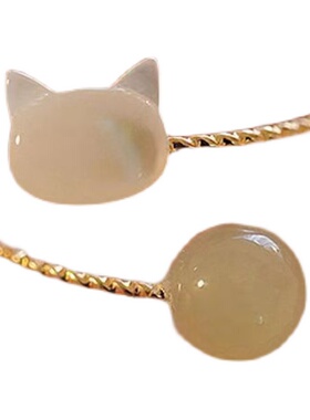 萌趣猫咪戒指动物造型小众设计