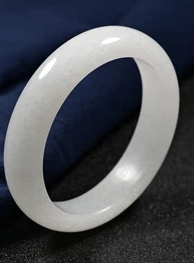 白玉手镯羊脂白玉镯子女白色