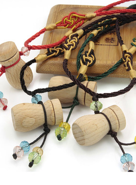 榉木精油瓶项链挂件饰品香水吊坠