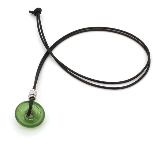 小圆环移动香薰香水琉璃瓶项链免塞皮绳款花样圆圈精油瓶挂件吊坠 - 图3