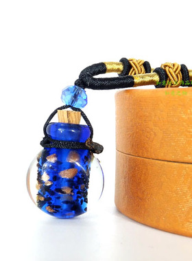 时尚简约琉璃精油瓶扁香薰项链