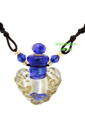 琉璃精油瓶项链吊坠女香水瓶朱砂