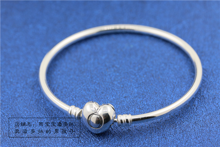 596268 银手镯 925 标志心形链扣 Moments 潘多拉 PANDDRA 现货 596268 银手镯 925 标志心形链扣 Moments 潘多拉 PANDDRA 现货
