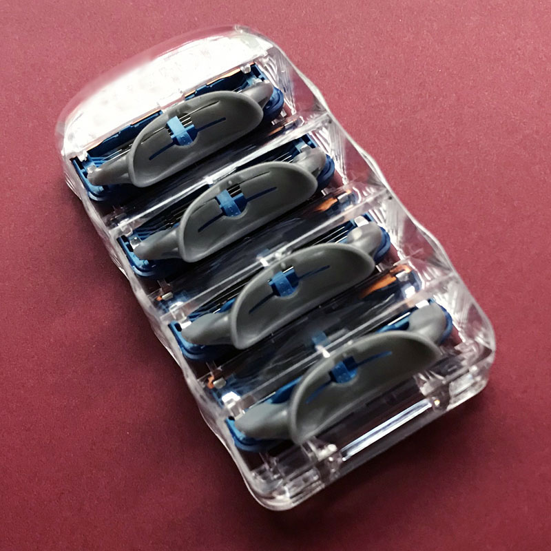 九月服进口刀片吉利锋速五剃须刀片手动刮胡刀头男风隐胡子刀刀架刮脸刀1