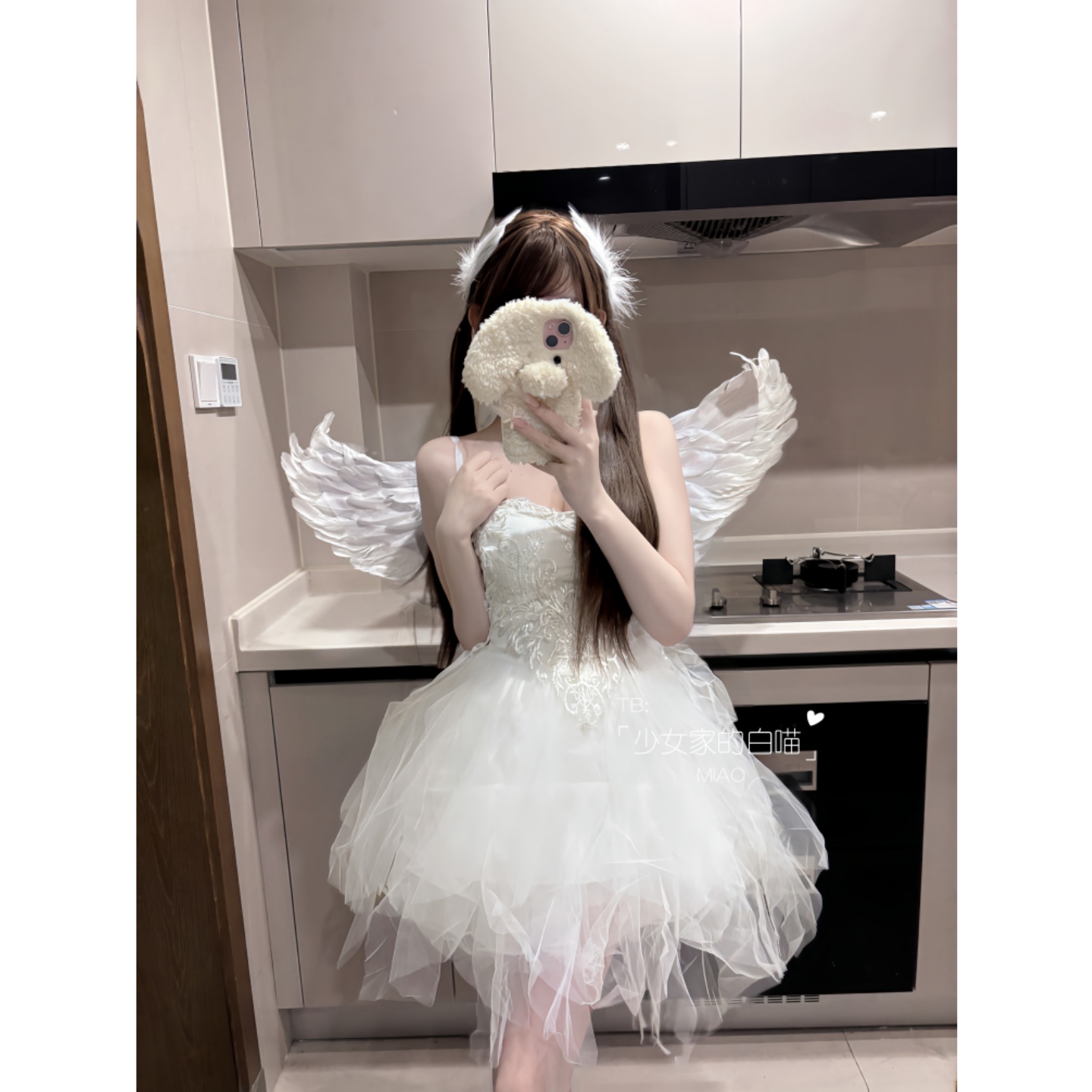 MIAO：纯欲天使女仆装性感甜美抹胸彭彭仙女公主裙万圣节cos服女 - 图2