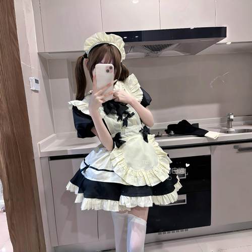 MIAO：日常款女仆装可爱萝莉黑白女佣装长袖lolita洛丽塔连衣裙 - 图1